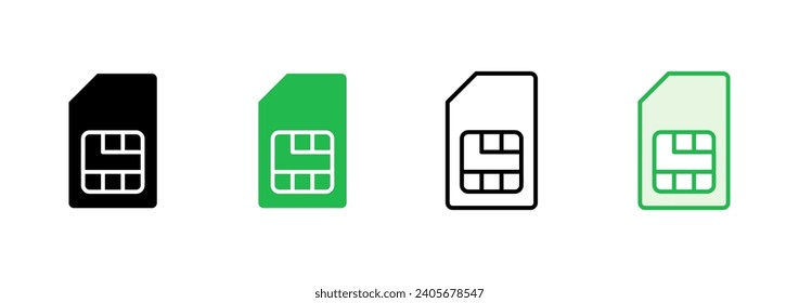 Juego de iconos de tarjeta SIM. vector de icono de tarjeta sim dual