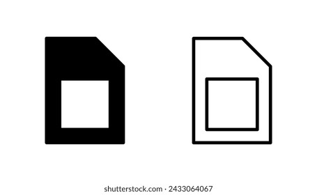 Sim card icon set. dual sim card icon vector
