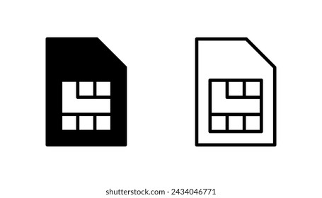 Sim card icon set. dual sim card icon vector