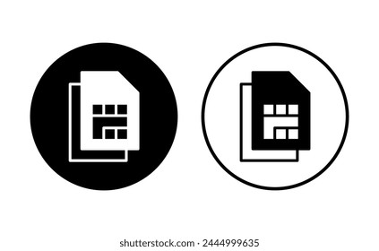 SIM-Karten-Symbolsatz. Dual-SIM-Karten-Symbol Vektorgrafik