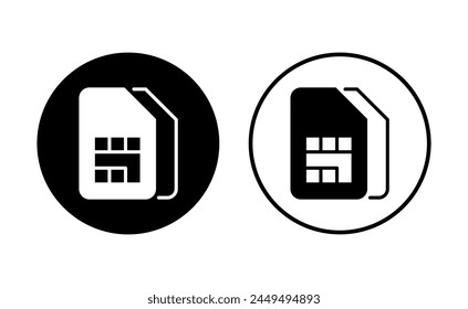 Conjunto de iconos de tarjeta SIM. Vector de iconos de tarjeta SIM dual