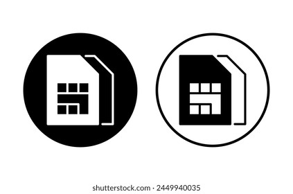 SIM-Karten-Symbolsatz. Dual-SIM-Karten-Symbol Vektorgrafik