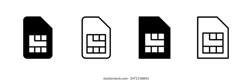 SIM-Karten-Symbolsatz. Dual-SIM-Karten-Symbol Vektorgrafik