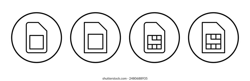 Conjunto de iconos de tarjeta SIM. Vector de iconos de tarjeta SIM dual