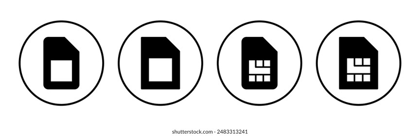 SIM-Karten-Symbolsatz. Dual-SIM-Karten-Symbol Vektorgrafik