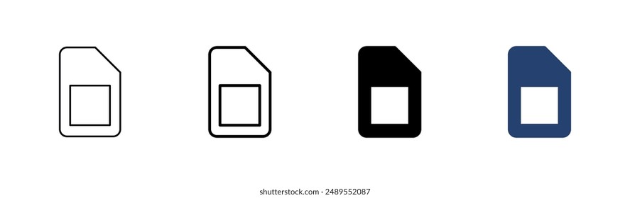 Sim card icon set. dual sim card icon vector