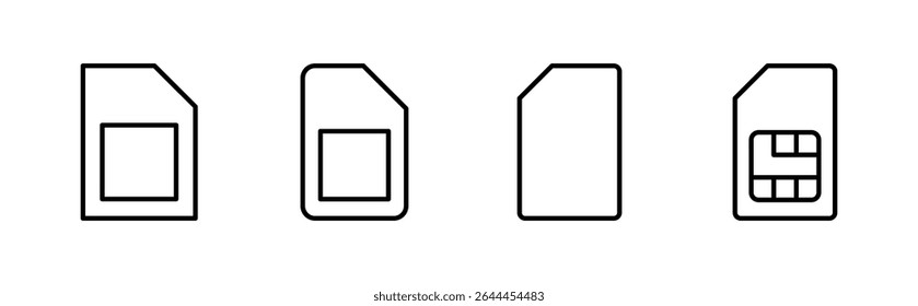 Sim card icon set. dual sim card icon vector