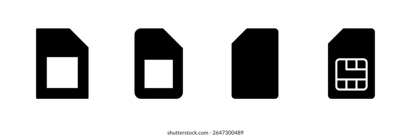 Sim card icon set. dual sim card icon vector
