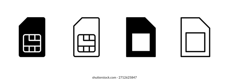 Conjunto de iconos de tarjeta SIM. Vector de icono de tarjeta SIM dual