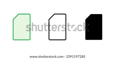 Sim card icon set. dual sim card icon vector