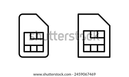 Sim card icon set. dual sim card icon vector