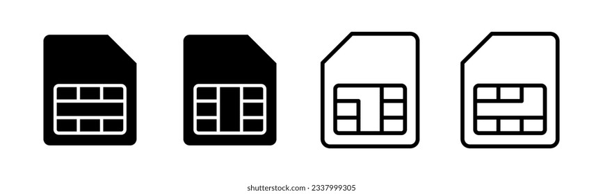 Sim-Card-Icon-Set-Illustration. Doppelsim-Kartenzeichen und Symbol
