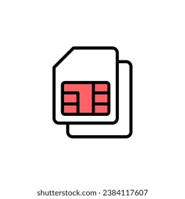 Ilustración del conjunto de iconos de la tarjeta SIM. signo y símbolo de tarjeta sim dual