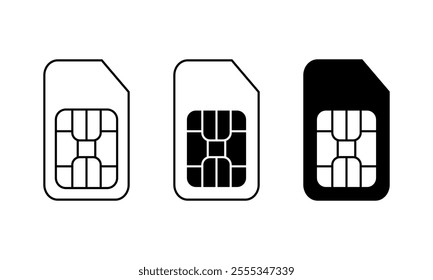 Sim card icon set. Vector illustration.