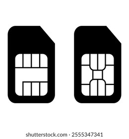 Sim card icon set. Vector illustration.