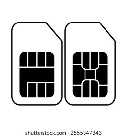 Sim card icon set. Vector illustration.