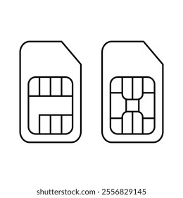 Sim card icon set. Vector illustration.