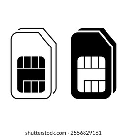 Sim card icon set. Vector illustration.