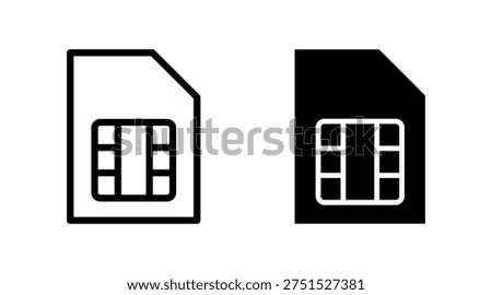 Sim card icon set vector. dual sim card sign and symbol