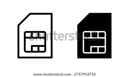 Sim card icon set vector. dual sim card sign and symbol