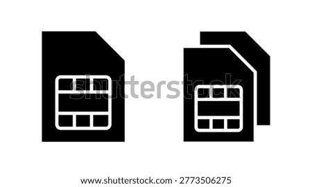 Sim card icon set vector. dual sim card sign and symbol