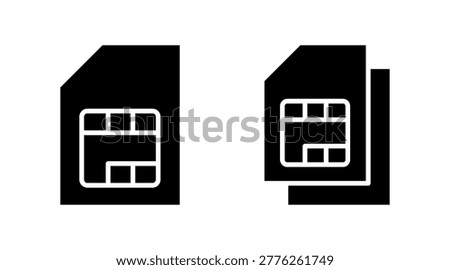 Sim card icon set vector. dual sim card sign and symbol