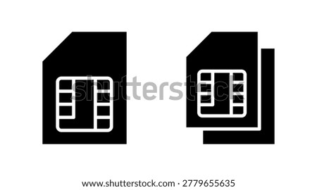 Sim card icon set vector. dual sim card sign and symbol