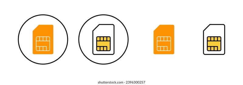 Sim card icon set for web and mobile app. dual sim card sign and symbol