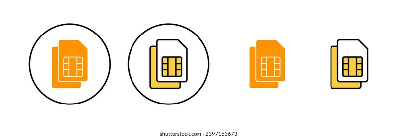 Icono de tarjeta SIM para aplicación web y móvil. signo y símbolo de tarjeta sim dual