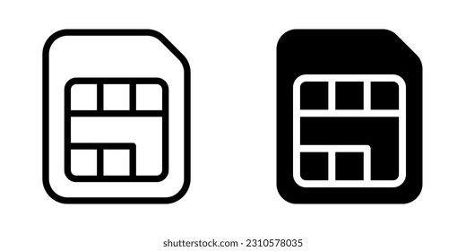 Sim Card Symbol. Unterschrift für mobiles Konzept und Webdesign. Vektorgrafik
