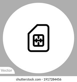 Vector de signo de icono de tarjeta SIM. Símbolo, ilustración de logotipo para web y móvil.