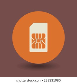 Sim Card icon or sign, vector illustration