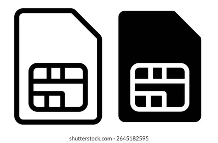 sim card icon sign vector. Sim card icon Flat outline fill set. SIM icon set in different style vector illustration on white background
