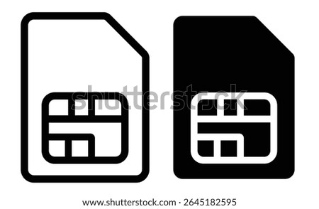 sim card icon sign vector. Sim card icon Flat outline fill set. SIM icon set in different style vector illustration on white background
