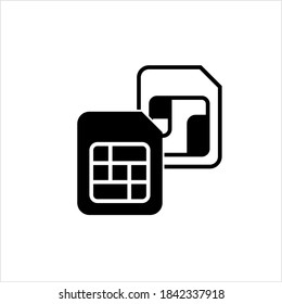 Sim Card Icon, Simcard, Cell, Mobile Phone Chip Card Vector Art Illustration