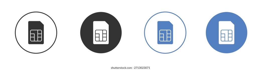 Icono de tarjeta SIM simple Vector minimalista EPS