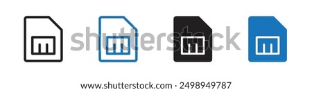 Sim card icon Simple outline illustration