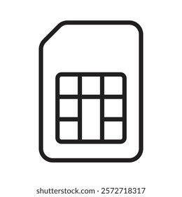 Sim card icon Simple thin outline