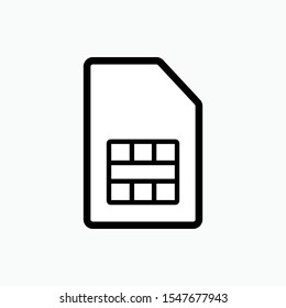 Sim Card Icon. Smartphone Chip Symbol for Design, Presentation, Website or Apps Elements - Vector.