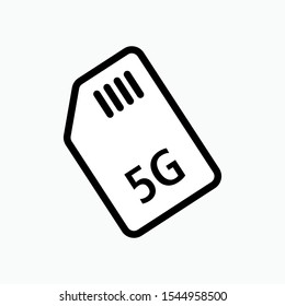 Sim Card Icon. Smartphone Component Symbol for Design, Presentation, Website or Apps Elements - Vector. 
