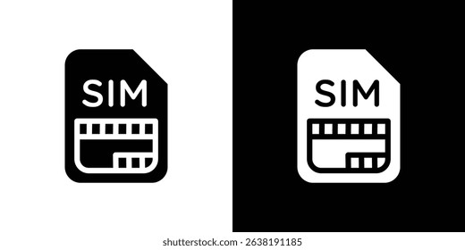 Sim card icon in solid flat trendy design style.