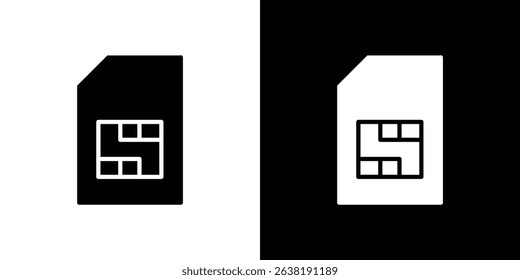 Sim card icon in solid flat trendy design style.