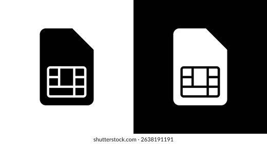 Sim card icon in solid flat trendy design style.