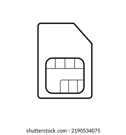 Icono de tarjeta SIM en el estilo de la línea. Tarjeta de teléfono móvil. Ilustración del vector
