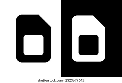 SIM card icon. Subscriber Identification Module. Micro card for phone. Nano card for mobile communication. 
