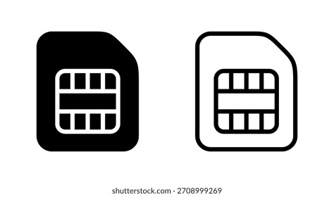 Sim-Kartensymbol für Apps und Websites. Dual-SIM-Kartenzeichen und -symbol