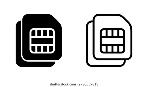 Sim card icon symbol for apps and websites. dual sim card sign and symbol