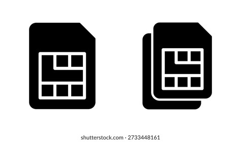 Sim card icon symbol for apps and websites. dual sim card sign and symbol