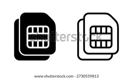Sim card icon symbol for apps and websites. dual sim card sign and symbol