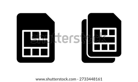 Sim card icon symbol for apps and websites. dual sim card sign and symbol